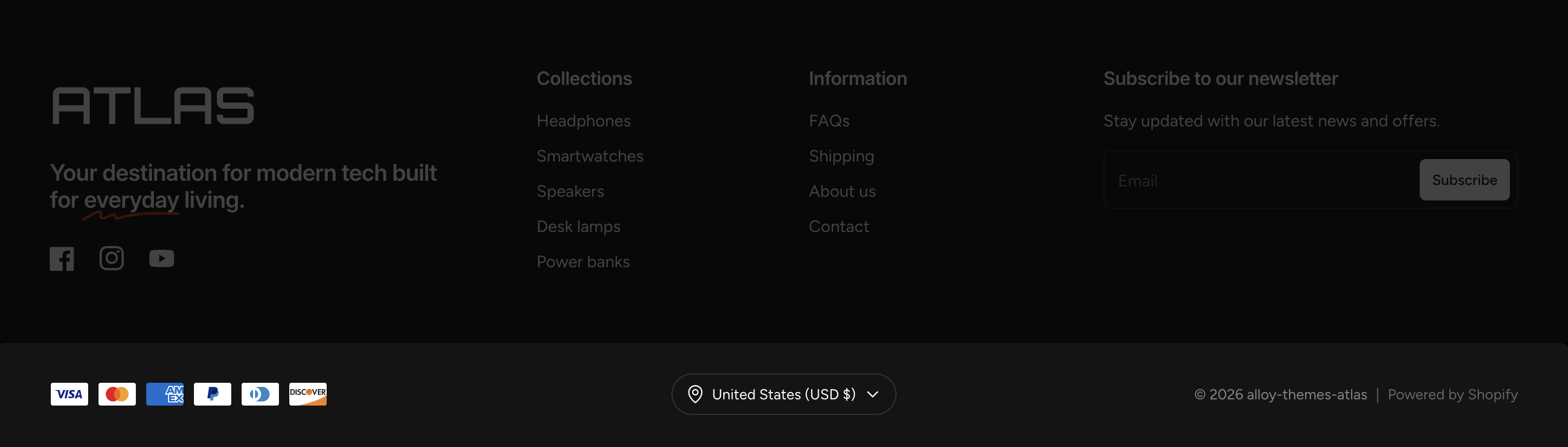 Footer bottom bar