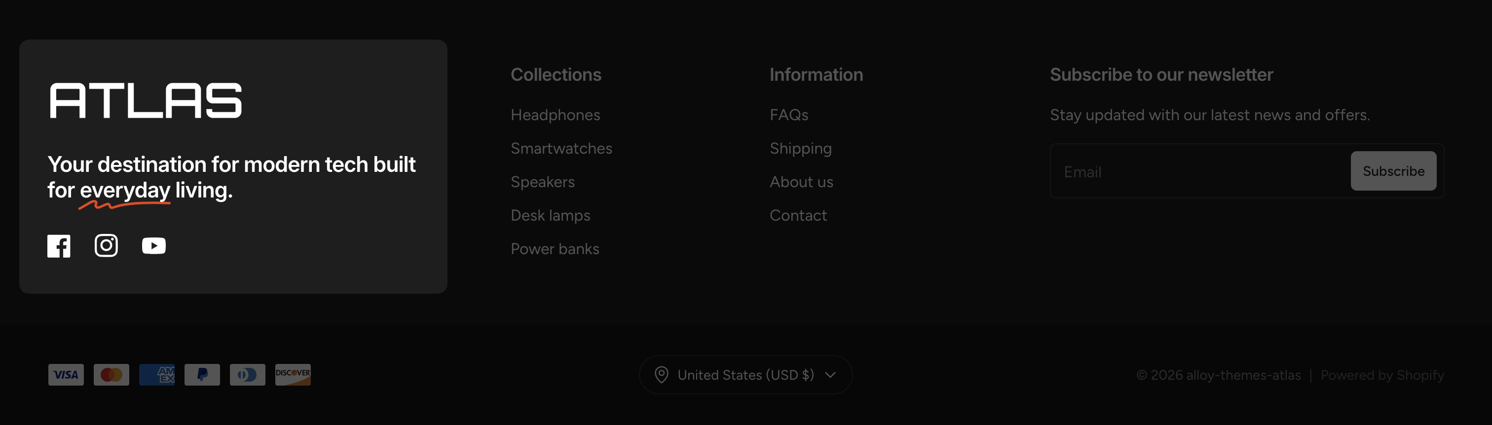Footer content blocks