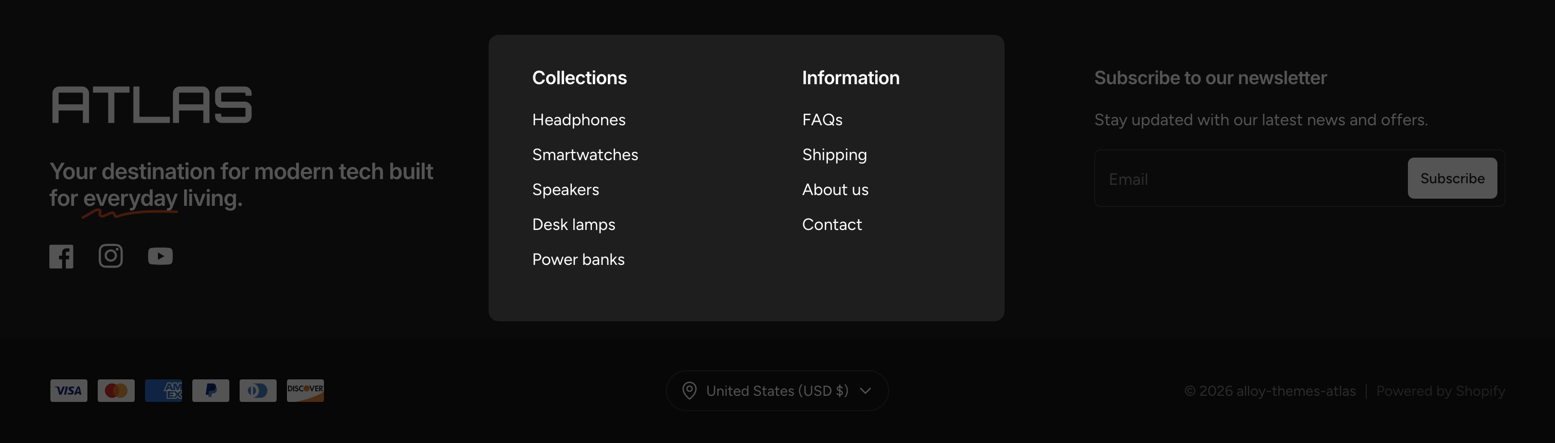 Footer link columns