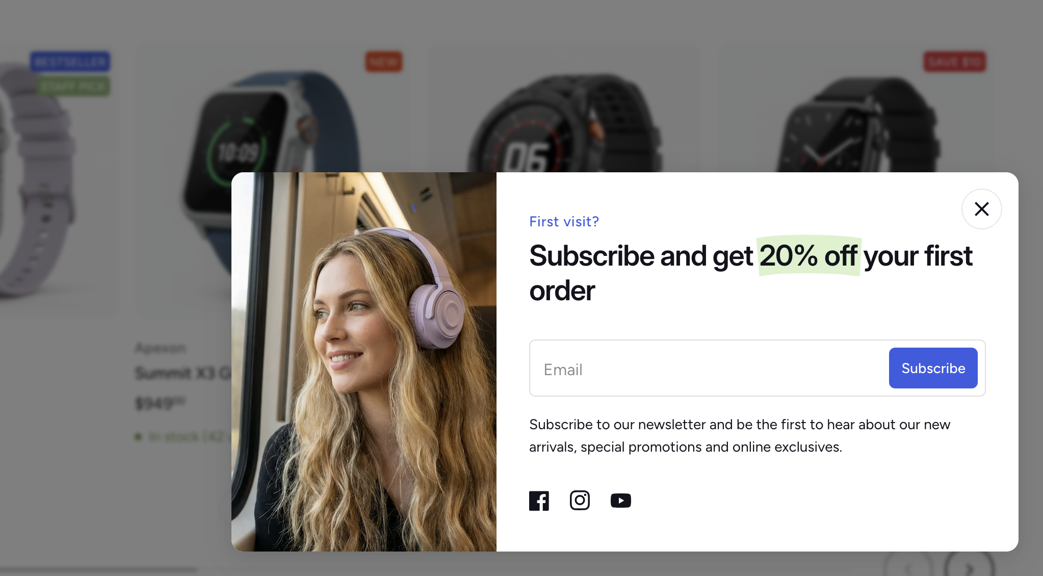 Newsletter popup